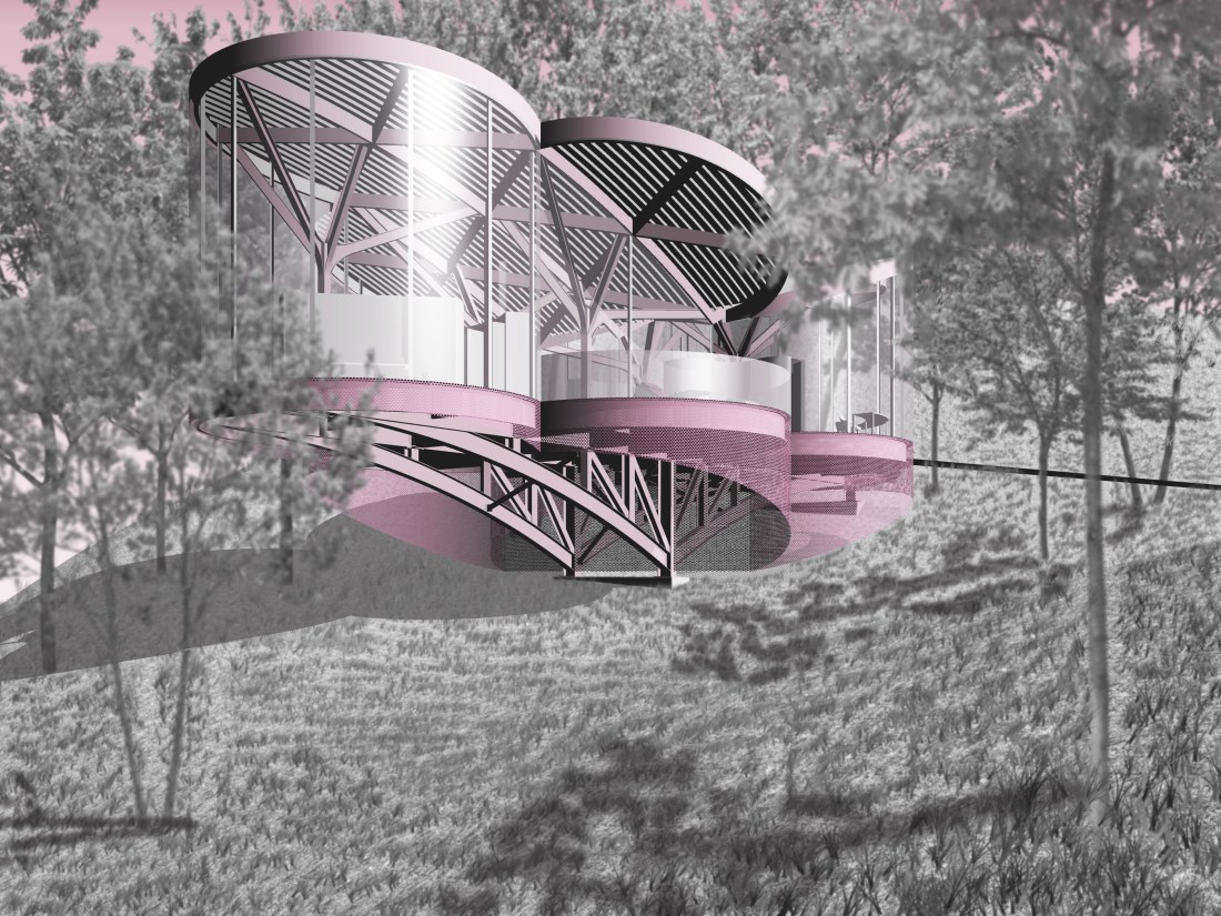 Exterior Render - pink chair